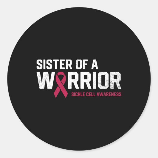 Zuster van een Strijder Sikkelcel Anemie Awareness Ronde Sticker (Voorkant)