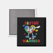 Zuster van een Warrior Autistic Kinder Autism Awar Magneet (Voorkant / Achterkant)