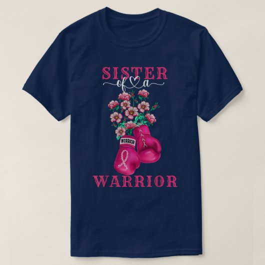Zuster van een Warrior Breast Cancer Awareness Sup T-shirt (Design voorkant)