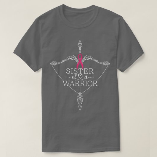 Zuster van een Warrior Breast Cancer Awareness Sup T-shirt (Design voorkant)