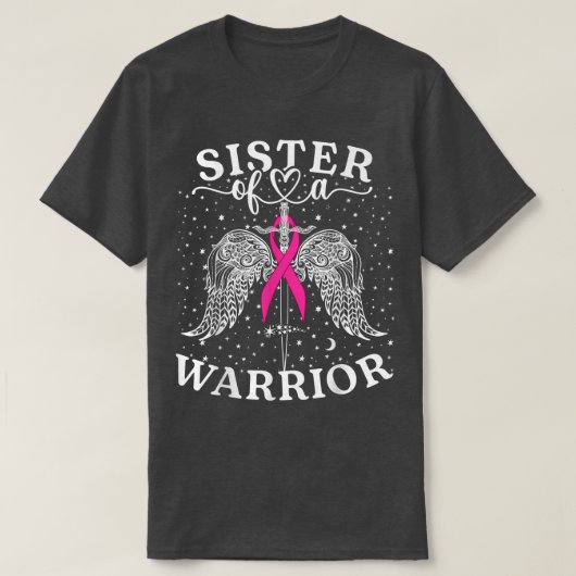 Zuster van een Warrior Breast Cancer Awareness Sup T-shirt (Design voorkant)