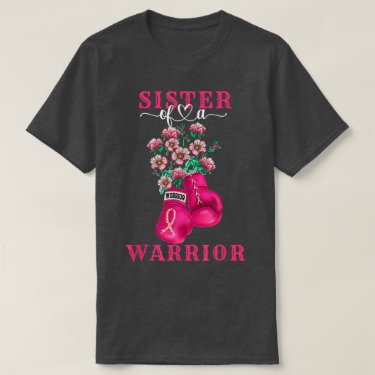 Zuster van een Warrior Breast Cancer Awareness Sup T-shirt (Design voorkant)