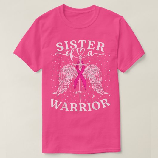 Zuster van een Warrior Breast Cancer Awareness Sup T-shirt (Design voorkant)