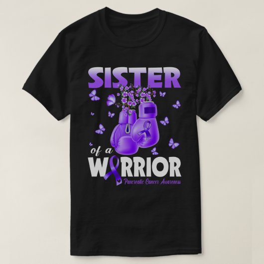 Zuster van een Warrior Pancreatic Cancer Awareness T-shirt (Design voorkant)