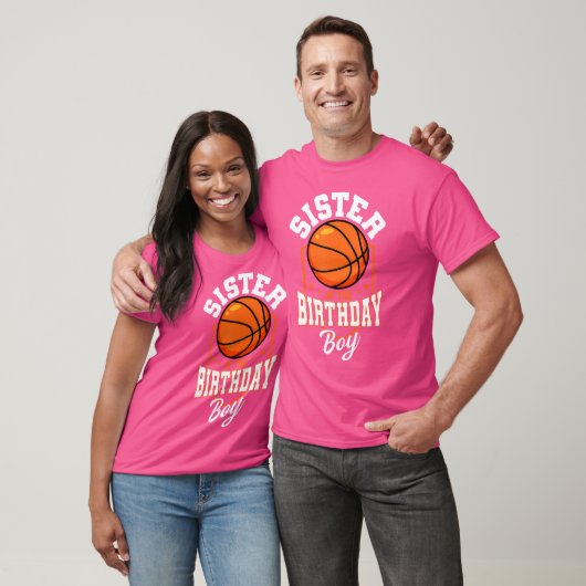 Zuster van het Birthday Boy Basketball Theme Bday T-shirt (Unisex)