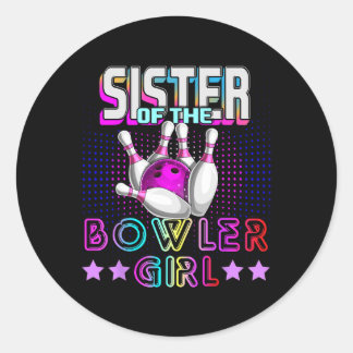 Zuster van het Bowler-meisje dat familie Bowling a Ronde Sticker