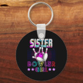 Zuster van het Bowler-meisje dat familie Bowling a Sleutelhanger (Voorkant)