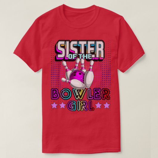 Zuster van het Bowler-meisje dat familie Bowling a T-shirt (Design voorkant)