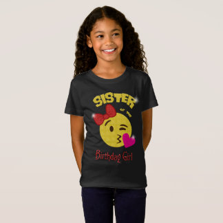 Zuster van het meisje van Birthday Emoji Birthday T-shirt