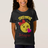 Zuster van het meisje van Birthday Emoji Birthday T-shirt (Voorkant)