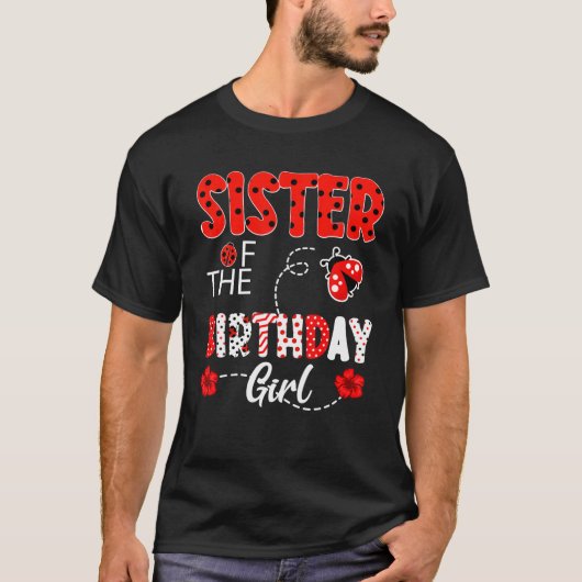 Zuster van het meisje van de geboorte Ladybug Birt T-shirt (Voorkant)
