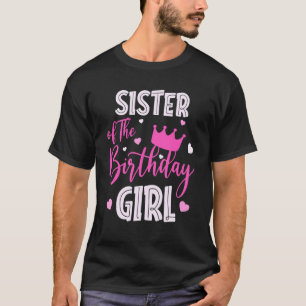 Zuster van het meisje van de geboorte: roze matchi t-shirt
