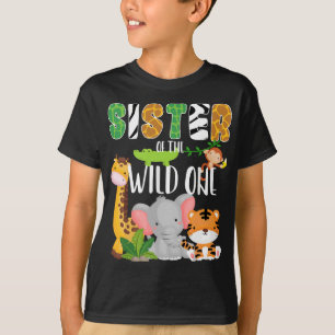 Zuster van het Wild One Zoo Birthday Safari Oerwou T-shirt