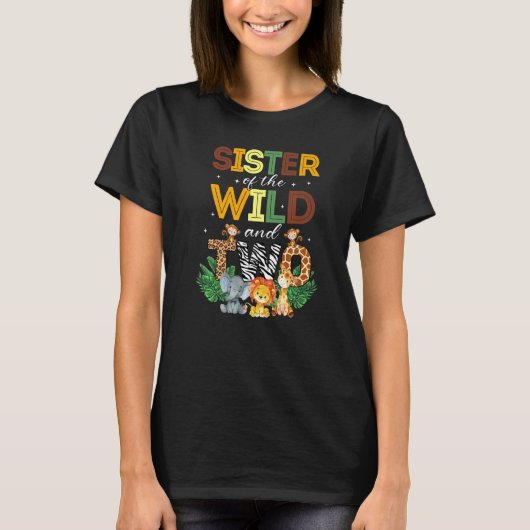 Zuster van het wilde Oerwoud van de twee dierentui T-shirt (Voorkant)