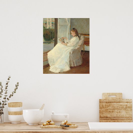 Zuster van kunstenaar in Window, Berthe Morisot Fi Poster (Keuken)