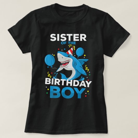 Zuster van The Birthday Boy Shark Ocean Theme Matc T-shirt (Design voorkant)