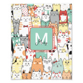 Zuster Verjaardag Kat Katten Naam Monogram Kinder Foto Afdruk (Voorkant)