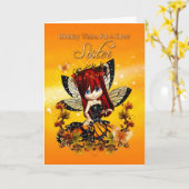 Zuster Verjaardagskaart - Verjaardag Herfst Kleur  Kaart (Gele Bloem)