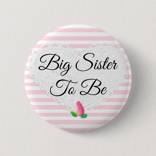 Zuster voor Rosebud Roze Baby shower Button (Voorkant)