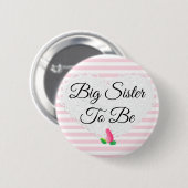 Zuster voor Rosebud Roze Baby shower Button (Voorkant /achterkant)