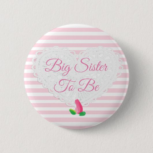 Zuster voor Rosebud Roze Baby shower Button (Voorkant)