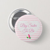 Zuster voor Rosebud Roze Baby shower Button (Voorkant /achterkant)