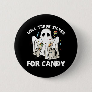 zuster voor snoep ruilen schattige halloween geest ronde button 5,7 cm