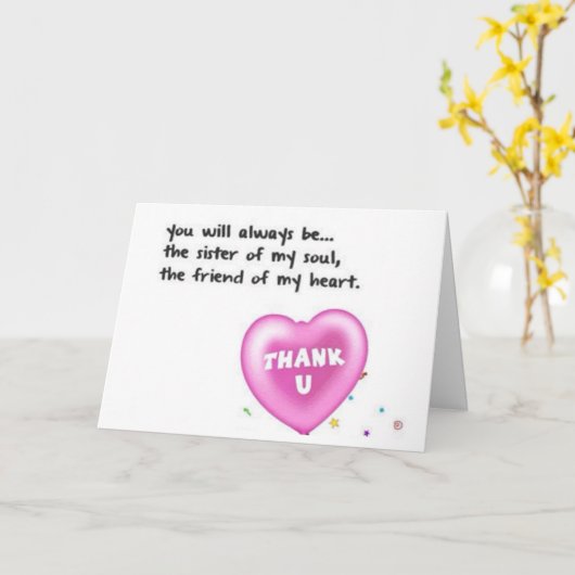 ZUSTER, VRIEND IN MIJN HOOFD/IN MIJN HART ALTIJD KAART (Gele Bloem)