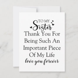 Zuster waardering Dank u voor uw aanwezigheid in m Bedankkaart