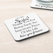 Zuster waardering Dank u voor uw aanwezigheid in m Bier Onderzetter (Linkerzijde)