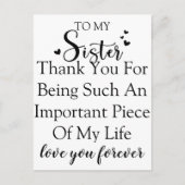 Zuster waardering Dank u voor uw aanwezigheid in m Feestdagenkaart (Voorkant)