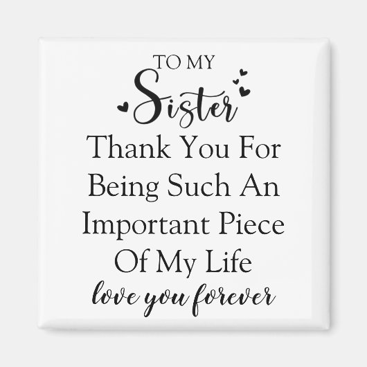 Zuster waardering Dank u voor uw aanwezigheid in m Magneet (Voorkant)