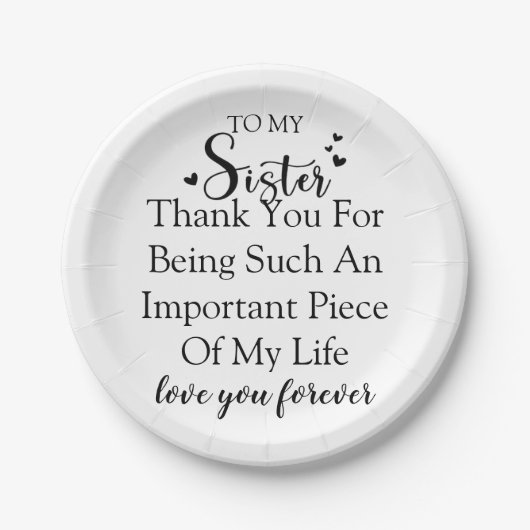 Zuster waardering Dank u voor uw aanwezigheid in m Papieren Bordje (Voorkant)