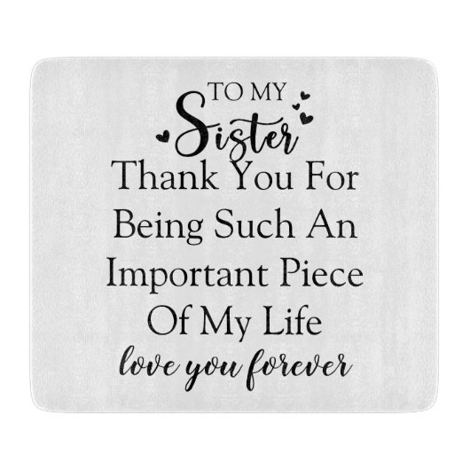 Zuster waardering Dank u voor uw aanwezigheid in m Snijplank (Voorkant)