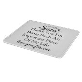 Zuster waardering Dank u voor uw aanwezigheid in m Snijplank (Hoek)