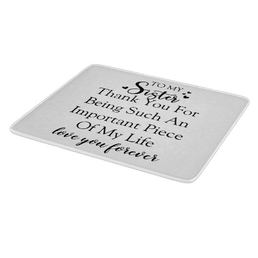 Zuster waardering Dank u voor uw aanwezigheid in m Snijplank (Hoek)