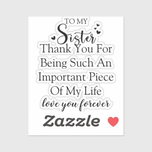 Zuster waardering Dank u voor uw aanwezigheid in m Sticker (Vel)