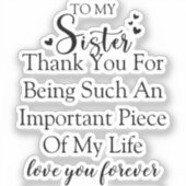 Zuster waardering Dank u voor uw aanwezigheid in m Sticker (Voorkant)