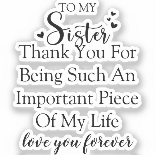 Zuster waardering Dank u voor uw aanwezigheid in m Sticker (Voorkant)