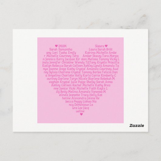 Zuster Wall Post Card Briefkaart (Achterkant)