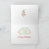 Zuster, Waterverf Bloemen Religieuze Verjaardag Kaart (Binnen)