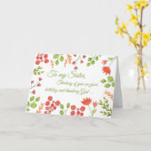 Zuster, Waterverf Bloemen Religieuze Verjaardag Kaart (Gele Bloem)