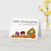 Zuster Waterverf Pumpkins Thanksgiving Card Kaart (Gele Bloem)