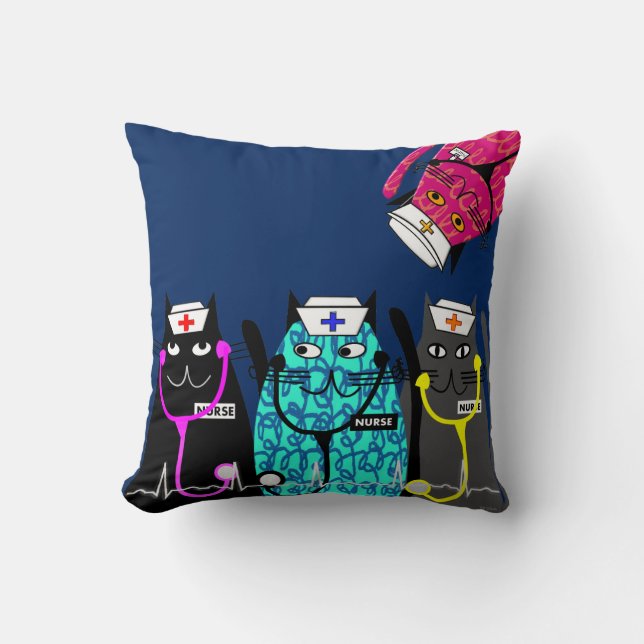 Zuster Whimsical Cat Pillow #15 Kussen (Voorkant)