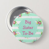 Zuster wordt Baby shower Button Mint Groen Roze (Voorkant /achterkant)