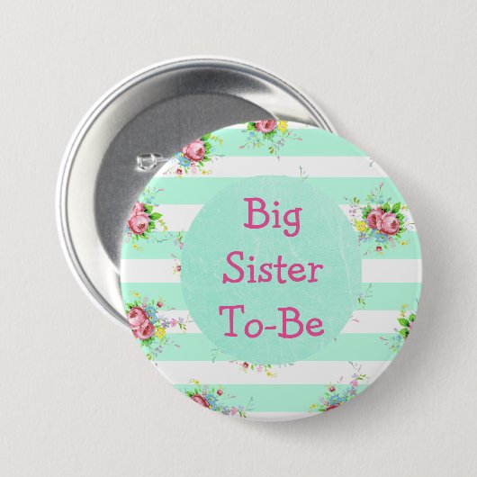 Zuster wordt Baby shower Button Mint Groen Roze (Voorkant /achterkant)
