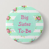 Zuster wordt Baby shower Button Mint Groen Roze (Voorkant)