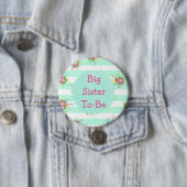 Zuster wordt Baby shower Button Mint Groen Roze (In situ)