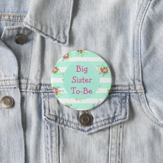 Zuster wordt Baby shower Button Mint Groen Roze (In situ)