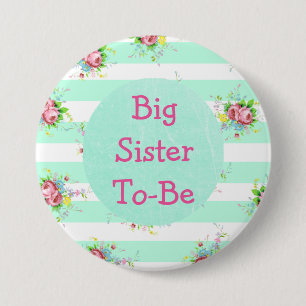 Zuster wordt Baby shower Button Mint Groen Roze